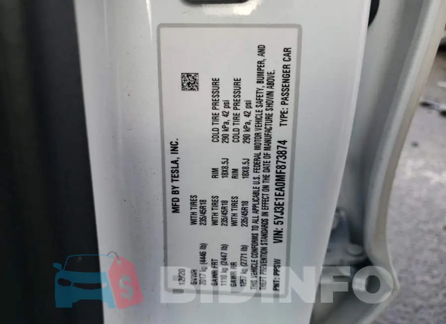 5YJ3E1EA0MF873874 Photo# 12