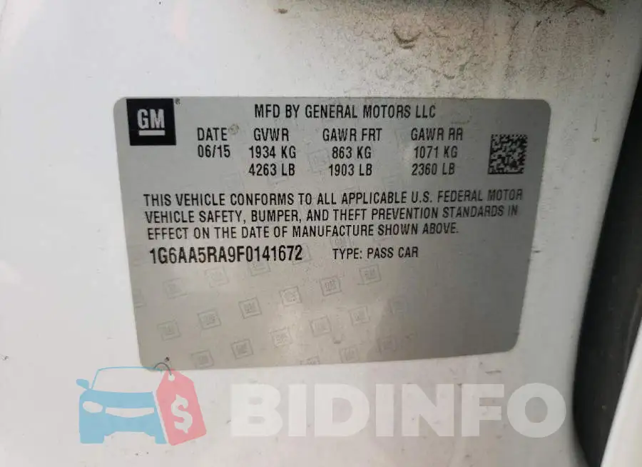 1G6AA5RA9F0141672 Photo# 10