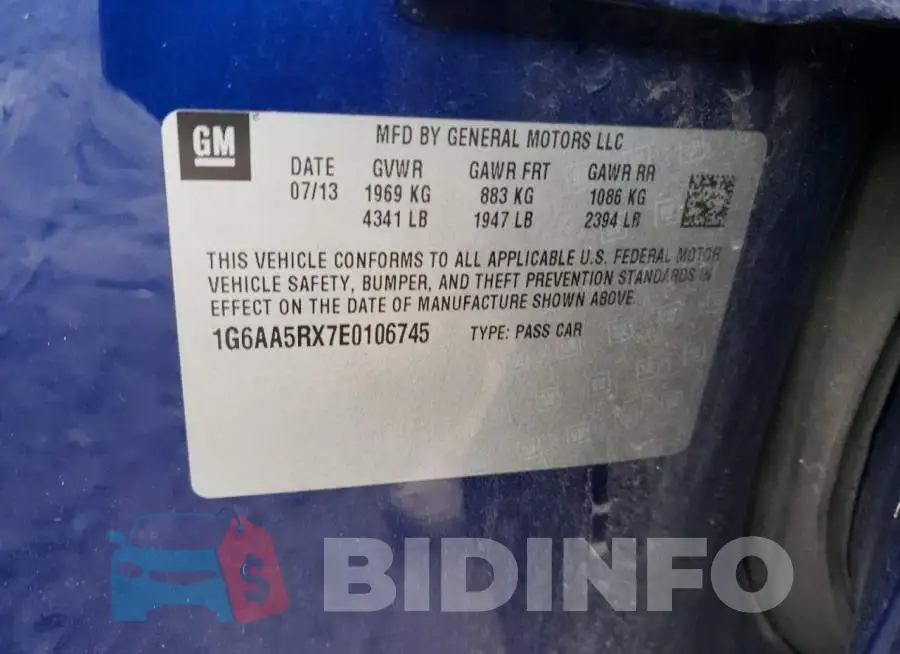 1G6AA5RX7E0106745 Photo# 12