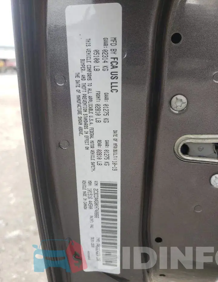 2C3CCAAG0KH740866 Photo# 13