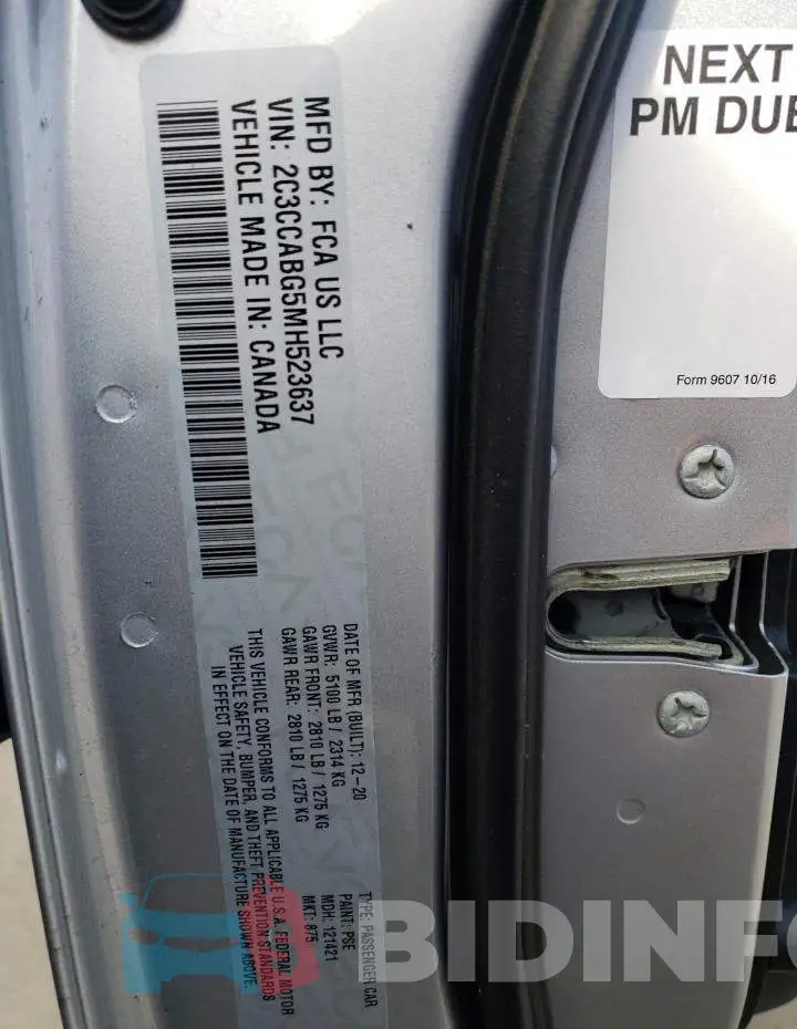 2C3CCABG5MH523637 Photo# 12