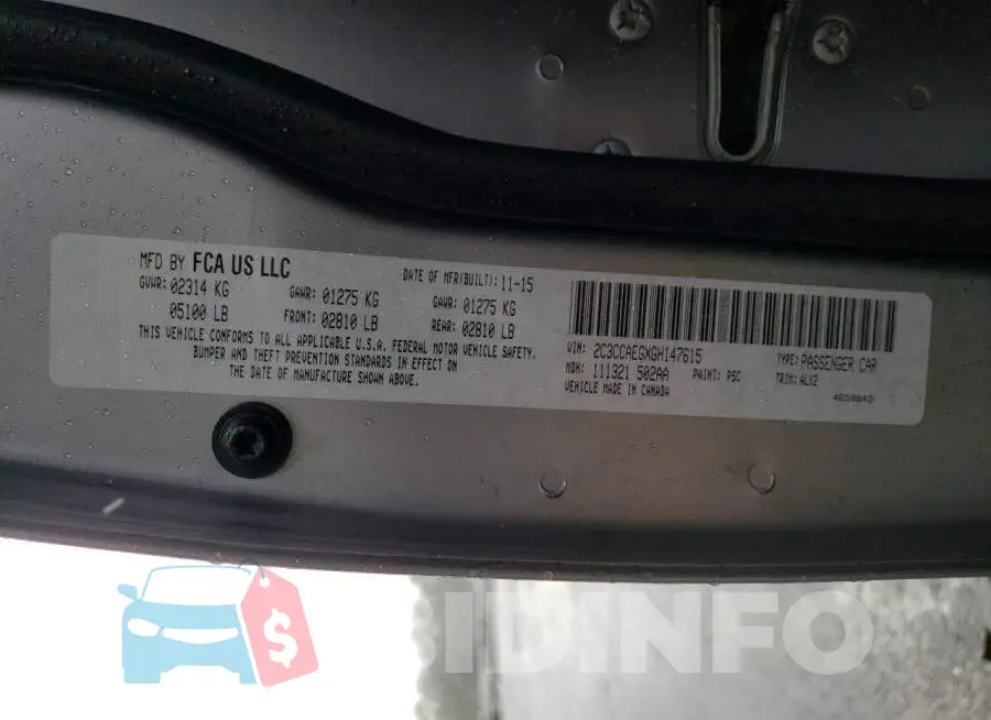 2C3CCAEGXGH147615 Photo# 13
