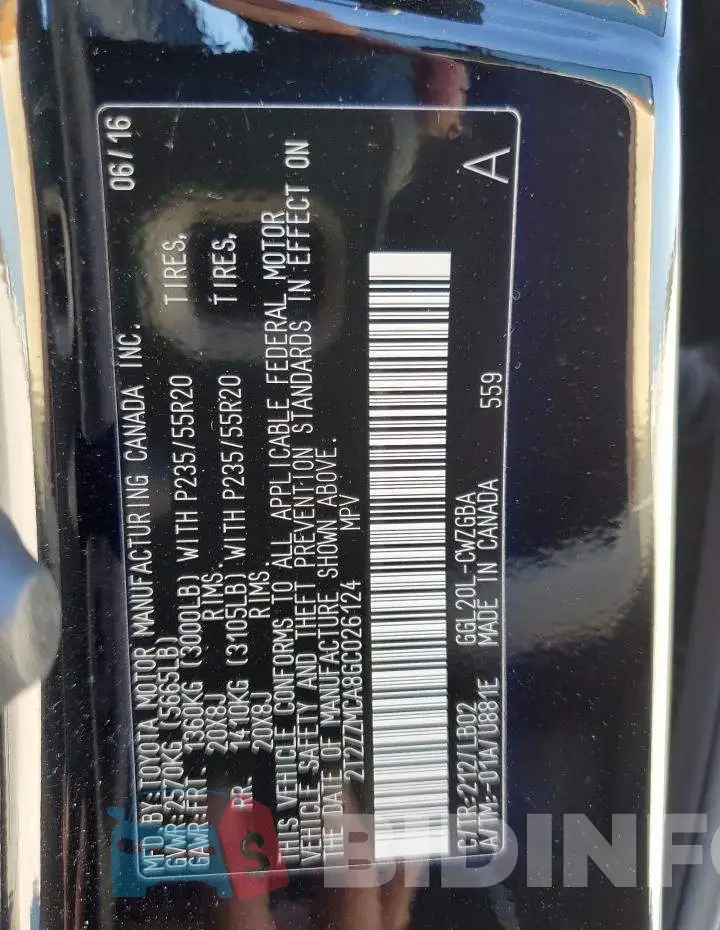2T2ZZMCA8GC026124 Photo# 14