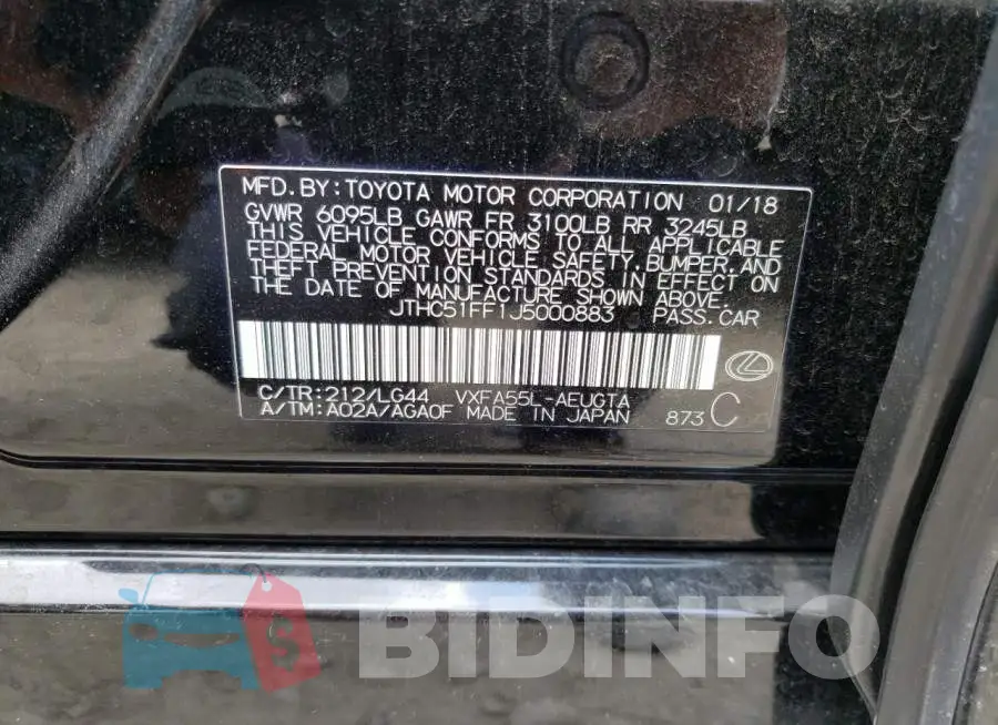 JTHC51FF1J5000883 Photo# 10