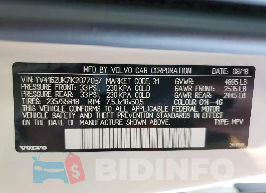 YV4162UK7K2077057 Photo# 12