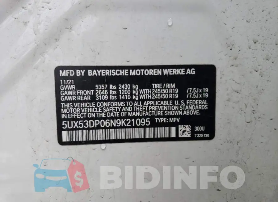 5UX53DP06N9K21095 Photo# 14
