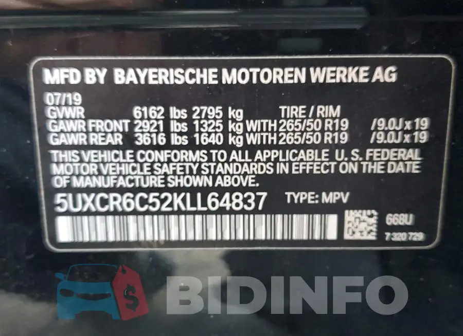 5UXCR6C52KLL64837 Photo# 13