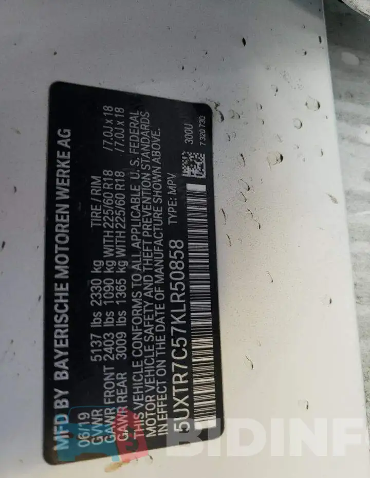 5UXTR7C57KLR50858 Photo# 13