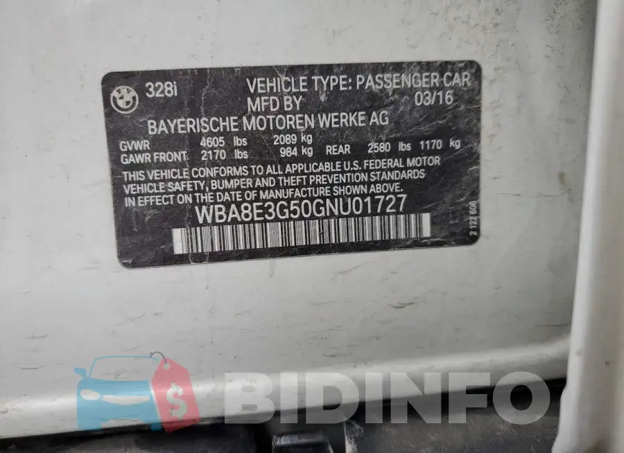 WBA8E3G50GNU01727 Photo# 13