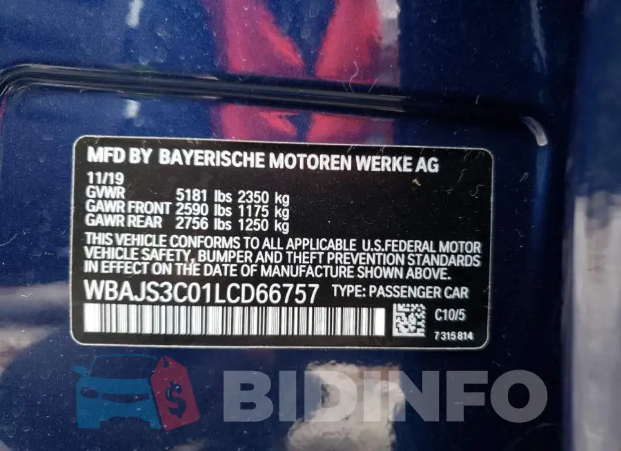 WBAJS3C01LCD66757 Photo# 12