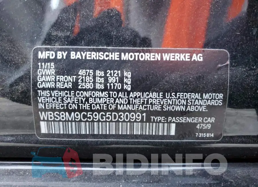 WBS8M9C59G5D30991 Photo# 13