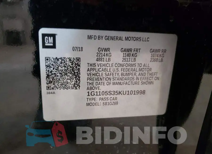 1G1105S35KU101998 Photo# 12