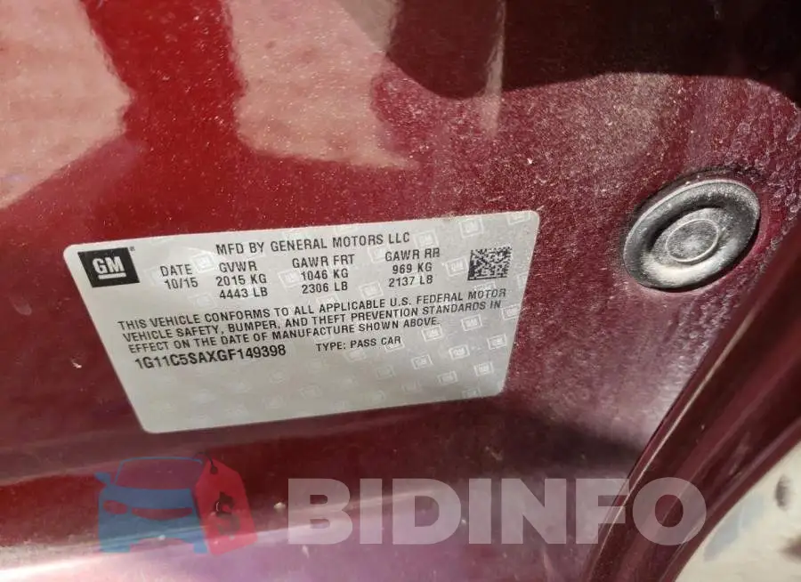 1G11C5SAXGF149398 Photo# 12