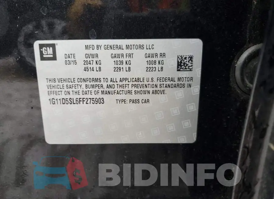 1G11D5SL6FF275903 Photo# 12