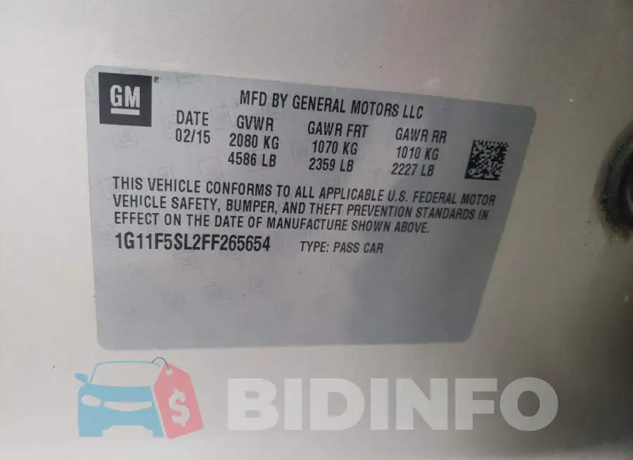 1G11F5SL2FF265654 Photo# 13