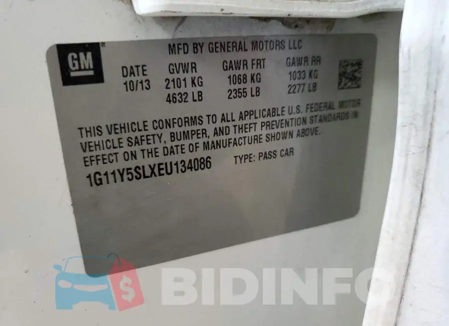 1G11Y5SLXEU134086 Photo# 13