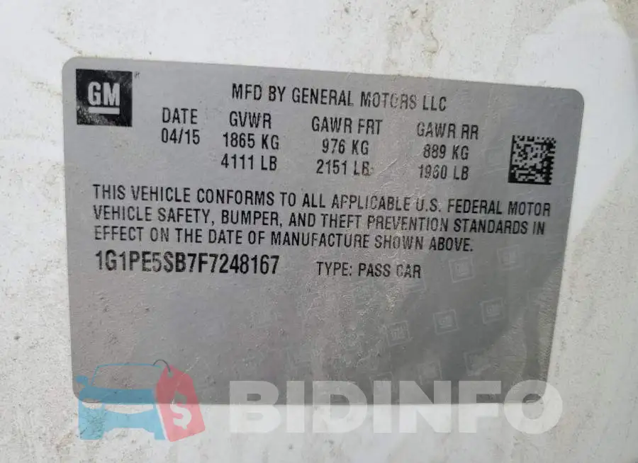 1G1PE5SB7F7248167 Photo# 12