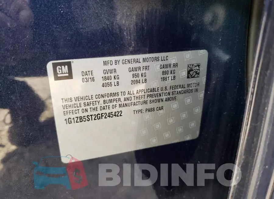 1G1ZB5ST2GF245422 Photo# 12
