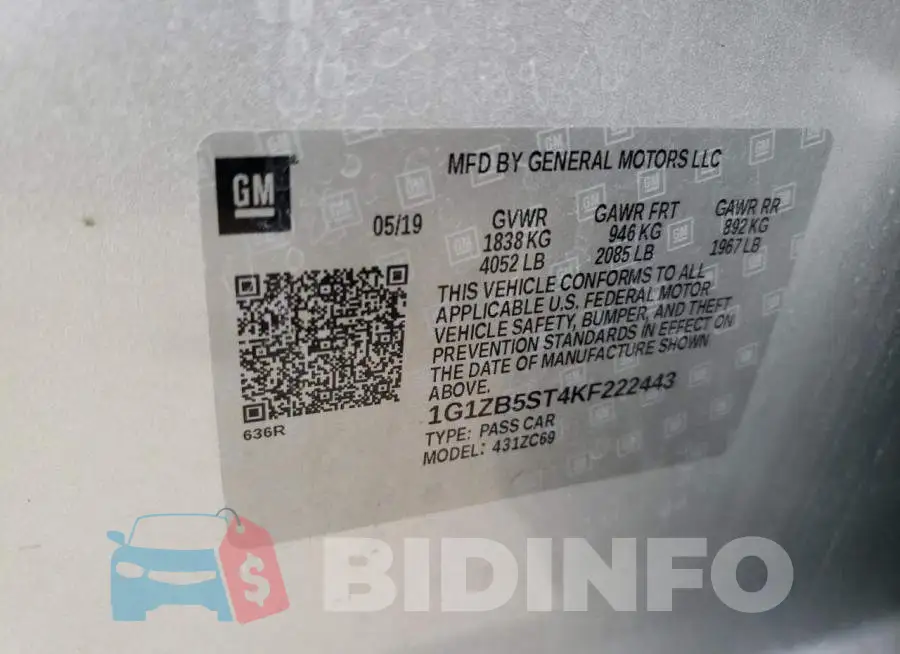 1G1ZB5ST4KF222443 Photo# 12