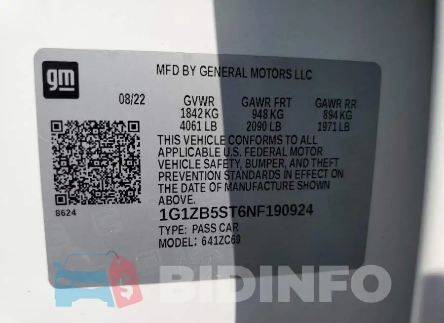 1G1ZB5ST6NF190924 Photo# 12