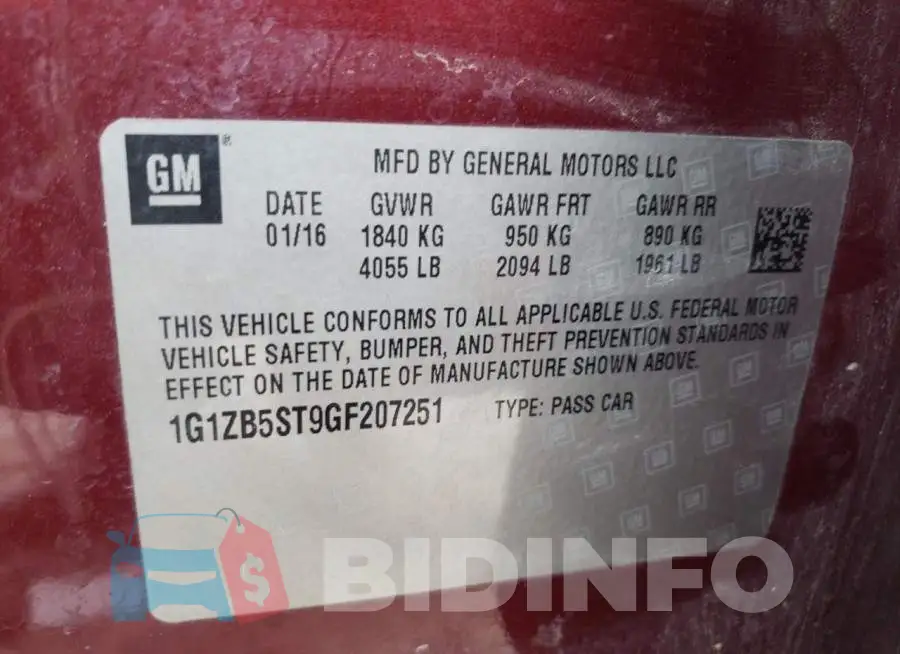 1G1ZB5ST9GF207251 Photo# 13