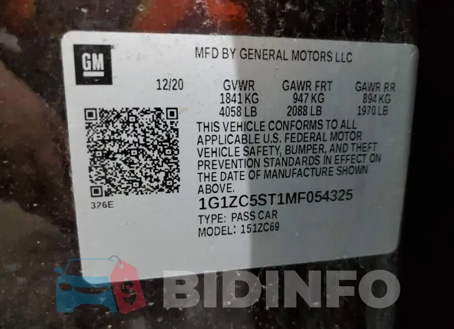 1G1ZC5ST1MF054325 Photo# 12