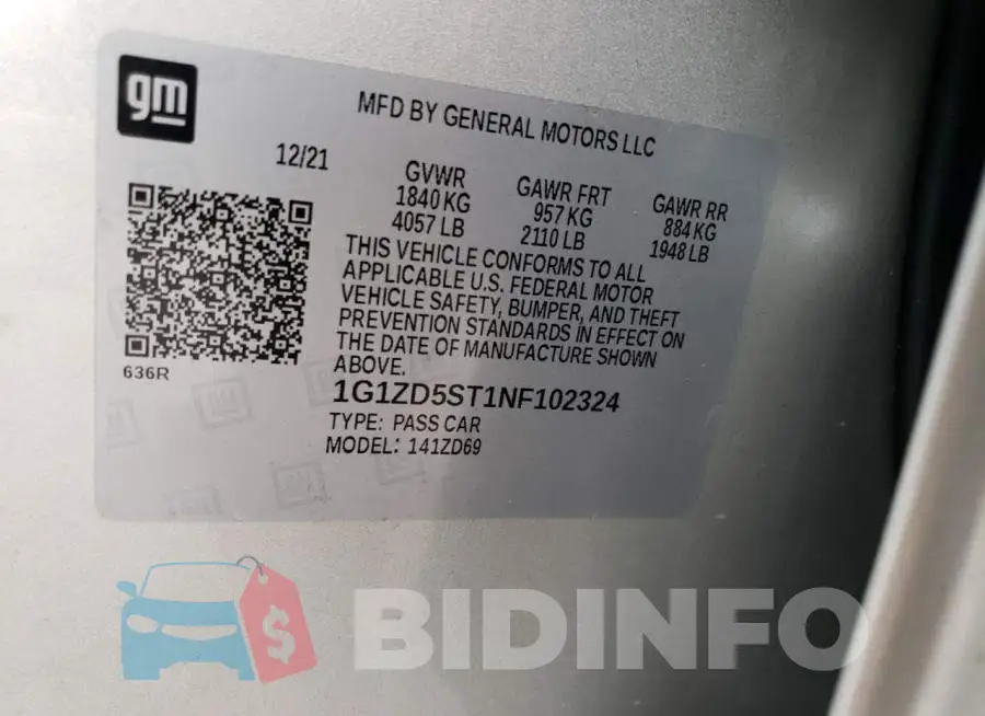 1G1ZD5ST1NF102324 Photo# 12