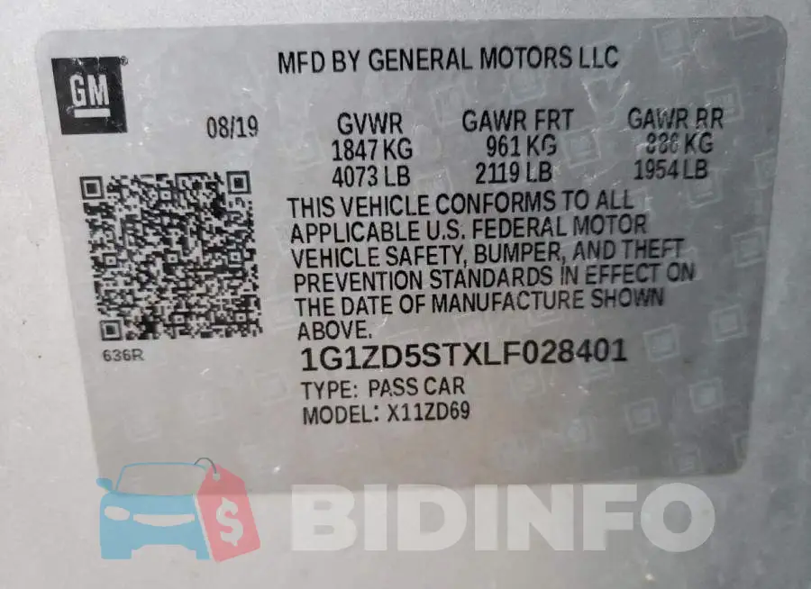 1G1ZD5STXLF028401 Photo# 12
