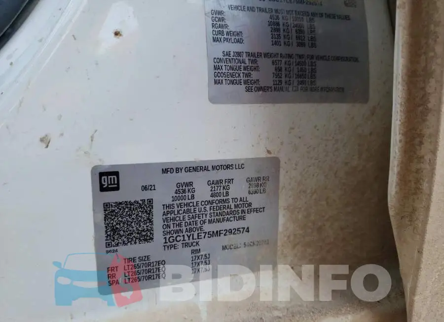 1GC1YLE75MF292574 Photo# 13