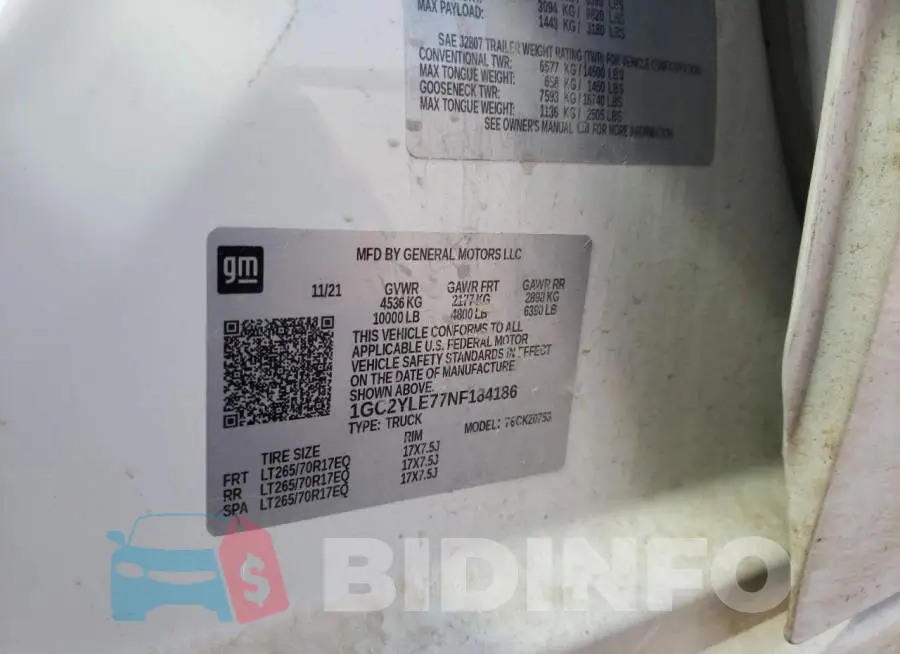 1GC2YLE77NF184186 Photo# 13