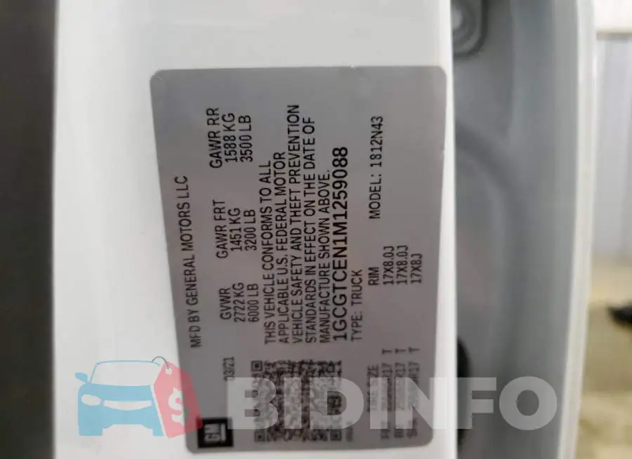 1GCGTCEN1M1259088 Photo# 13