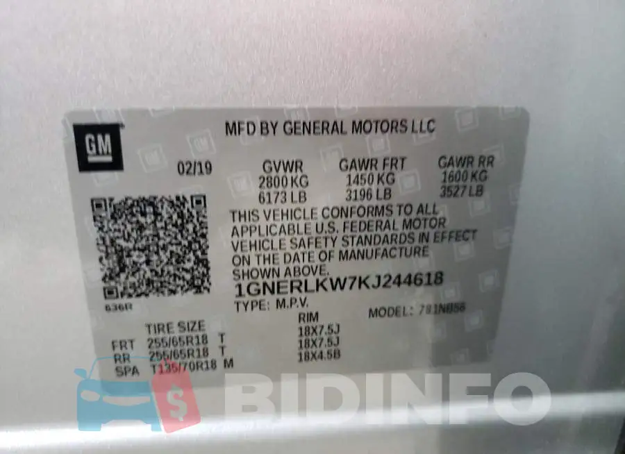 1GNERLKW7KJ244618 Photo# 10