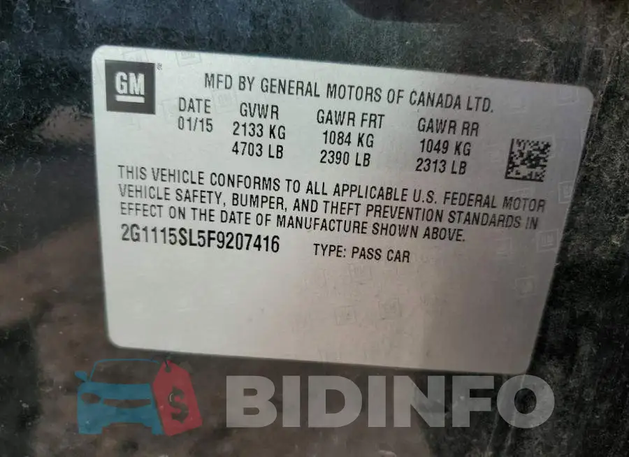 2G1115SL5F9207416 Photo# 12