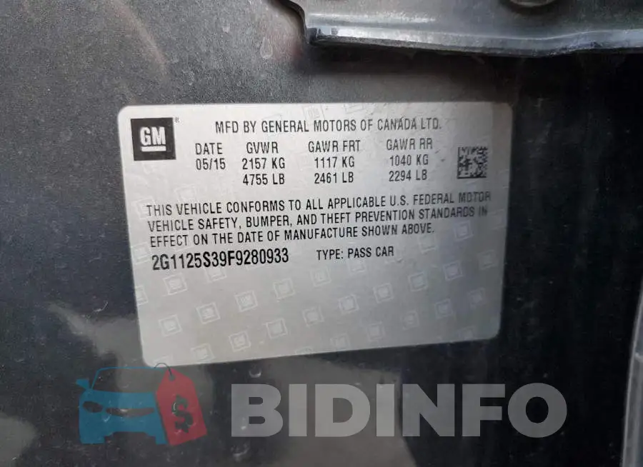 2G1125S39F9280933 Photo# 12
