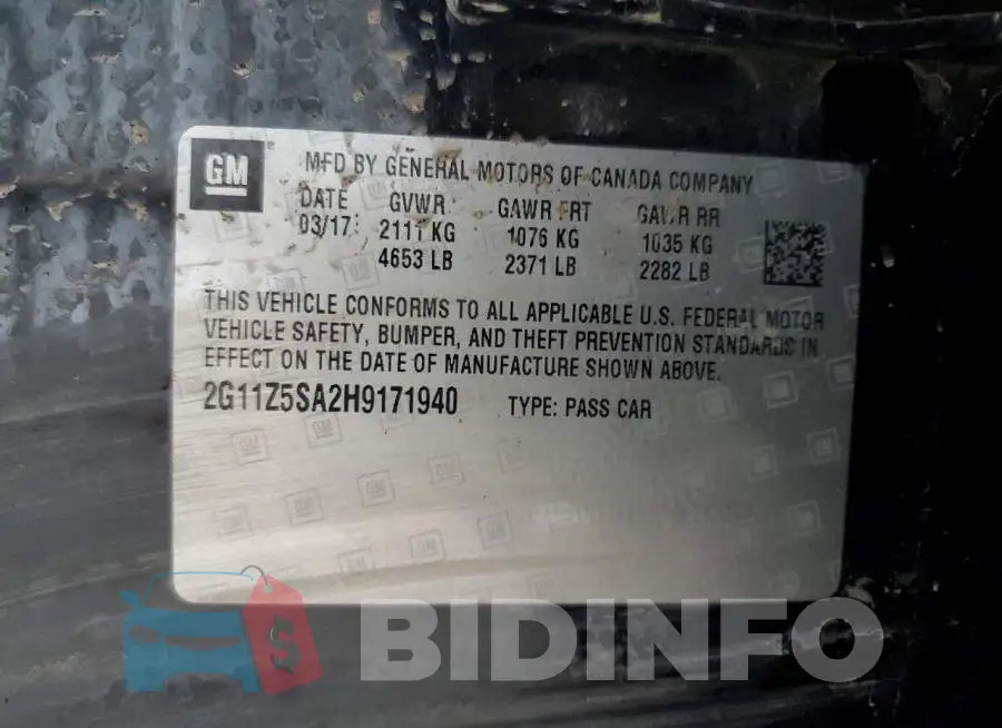 2G11Z5SA2H9171940 Photo# 12