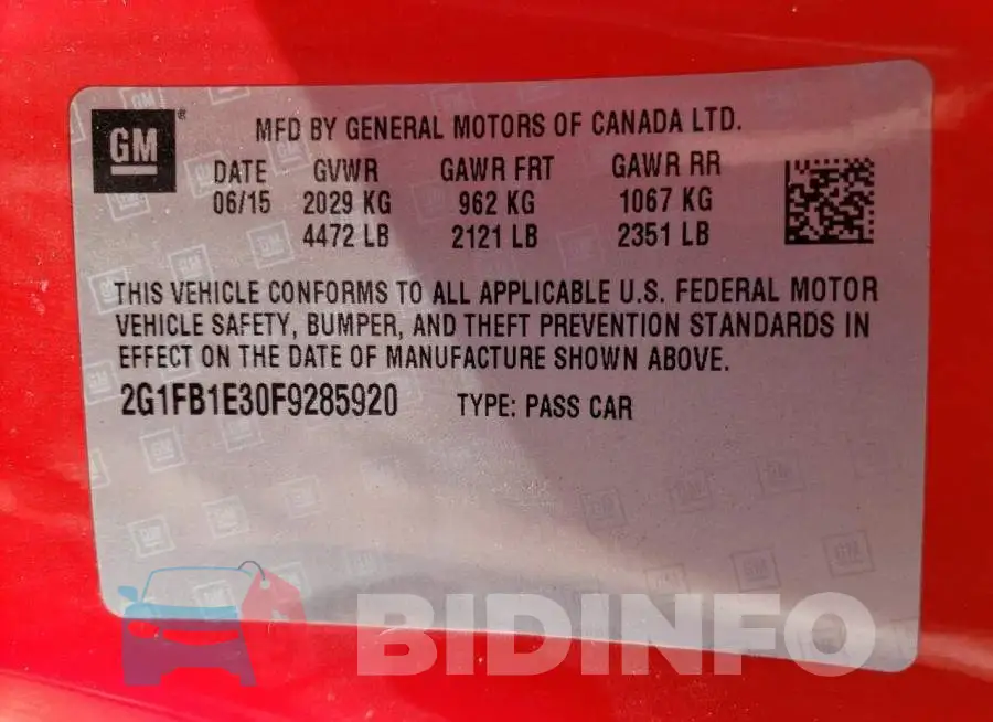 2G1FB1E30F9285920 Photo# 13