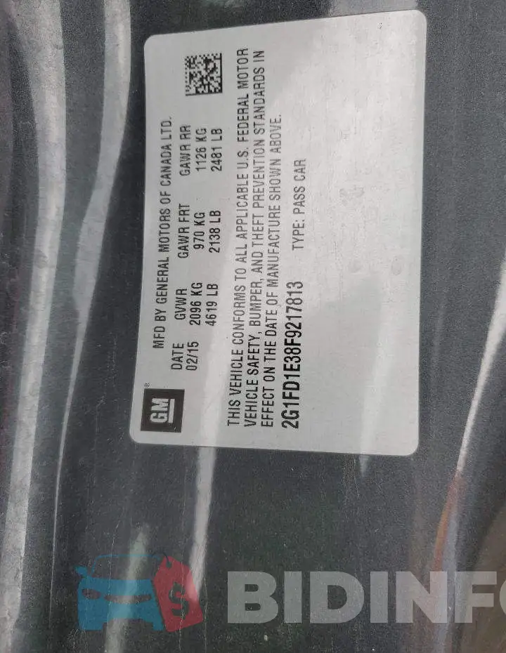 2G1FD1E38F9217813 Photo# 13