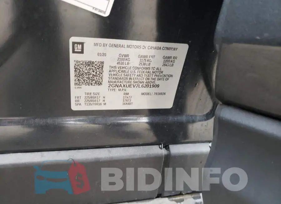 2GNAXUEV7L6201909 Photo# 13