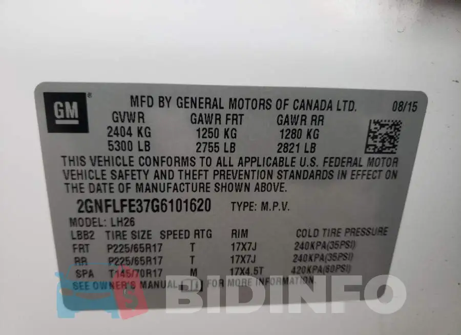 2GNFLFE37G6101620 Photo# 14