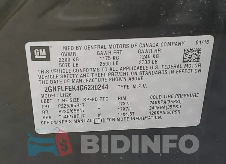 2GNFLFEK4G6230244 Photo# 13