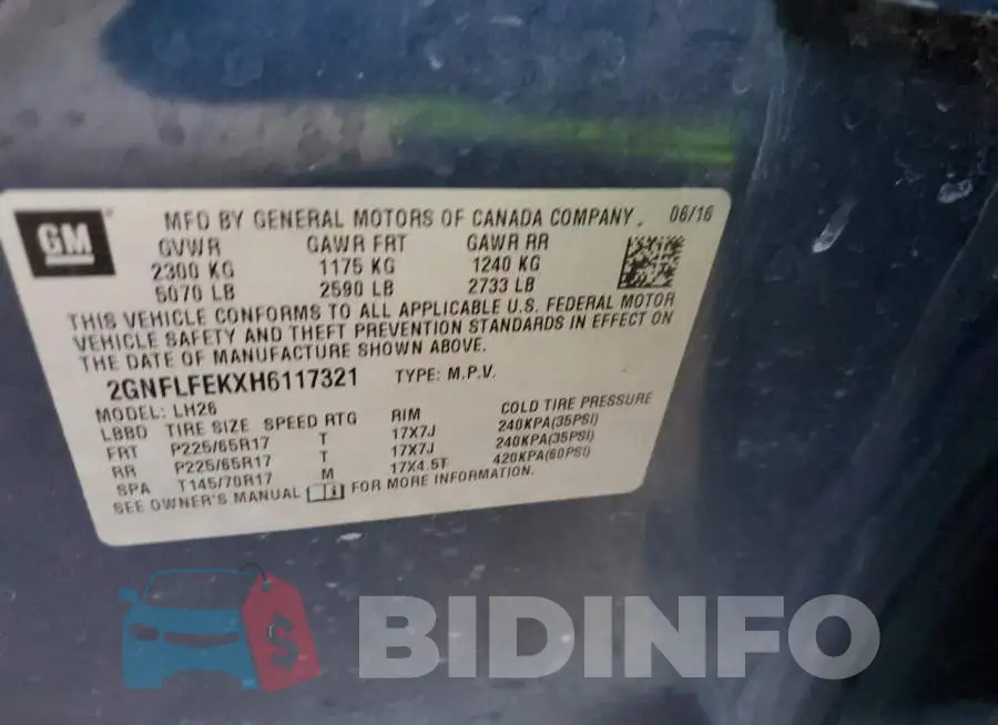 2GNFLFEKXH6117321 Photo# 13