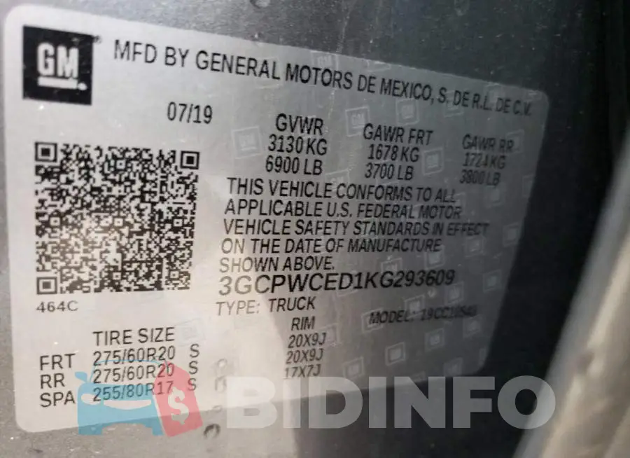 3GCPWCED1KG293609 Photo# 12