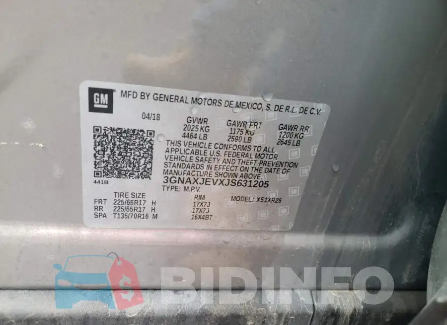 3GNAXJEVXJS631205 Photo# 14