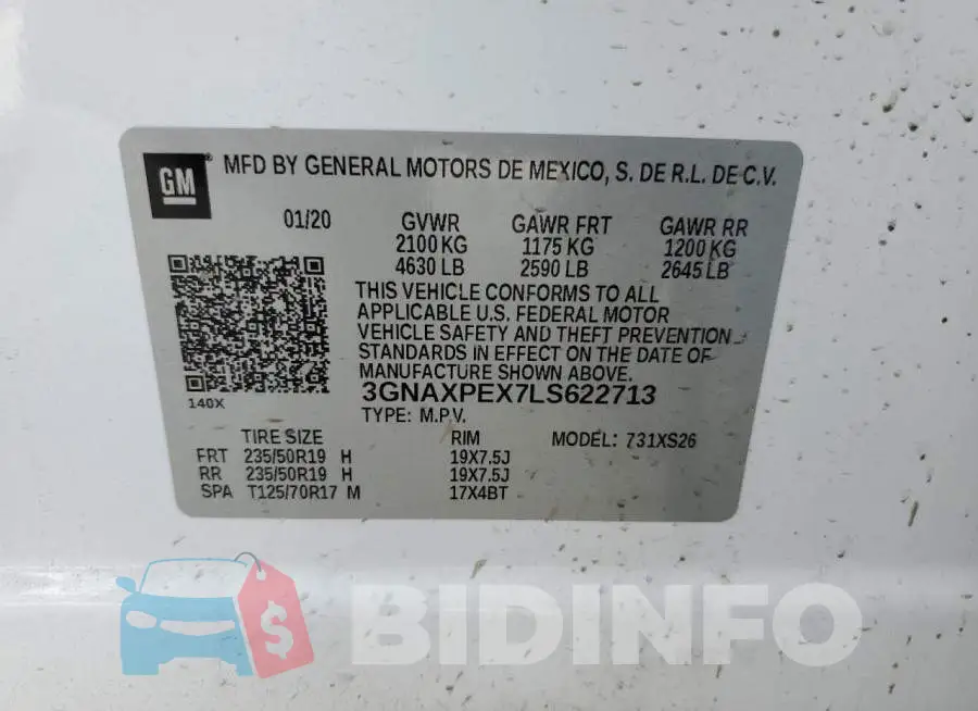 3GNAXPEX7LS622713 Photo# 14