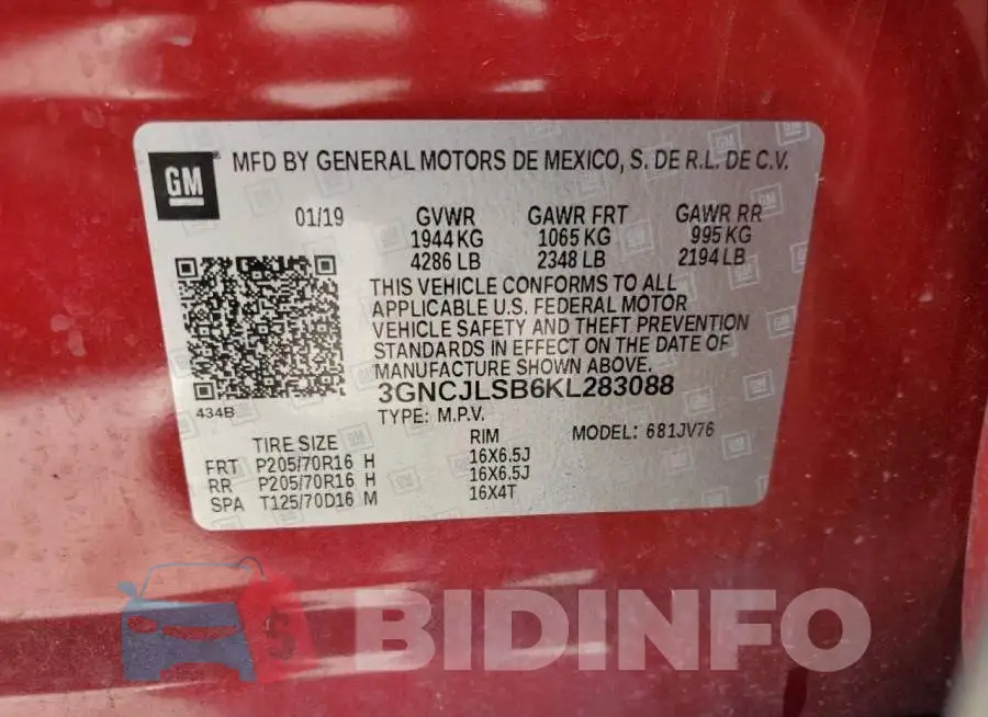 3GNCJLSB6KL283088 Photo# 13