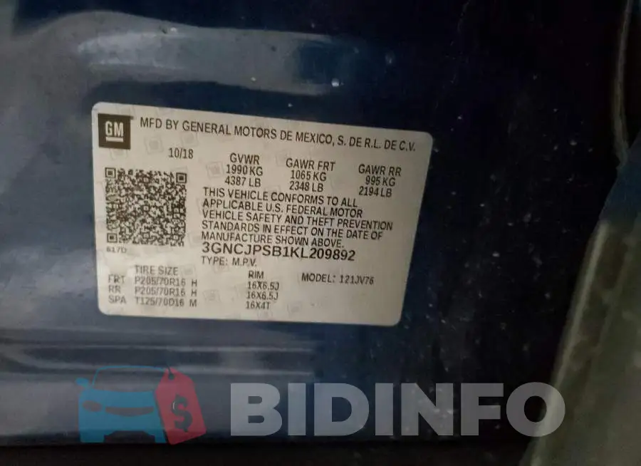 3GNCJPSB1KL209892 Photo# 13