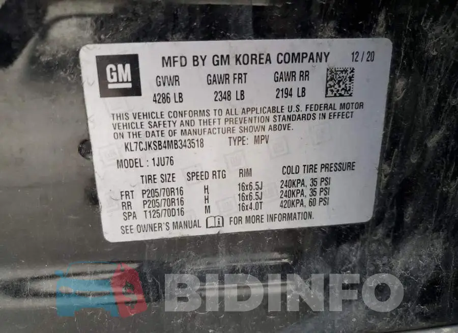 KL7CJKSB4MB343518 Photo# 14