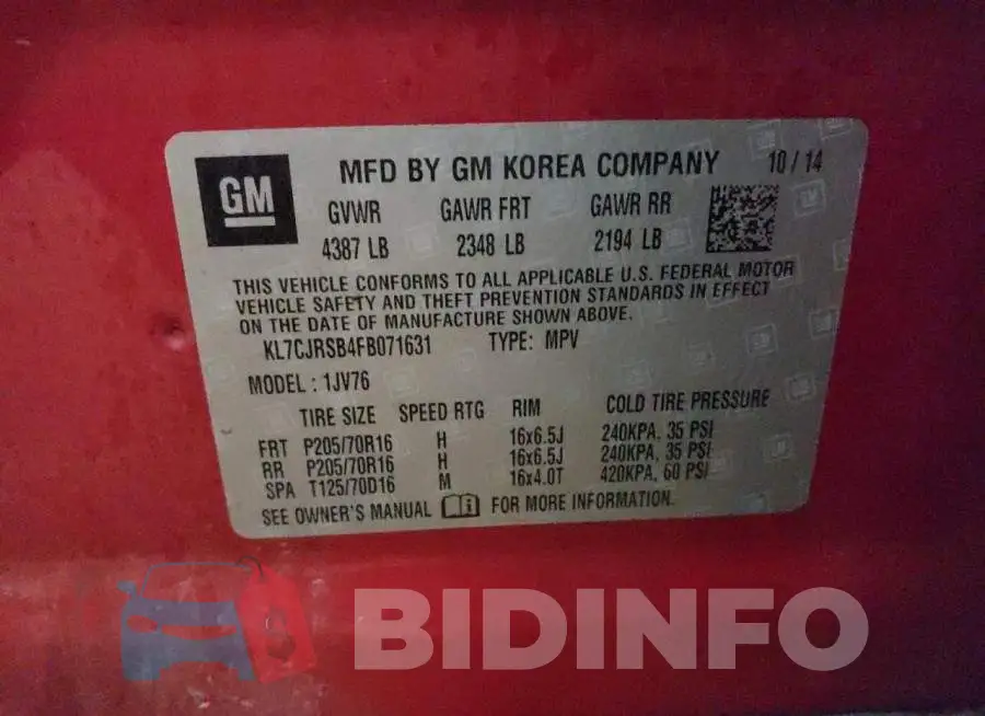 KL7CJRSB4FB071631 Photo# 10