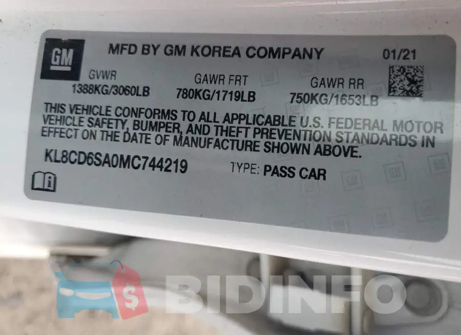 KL8CD6SA0MC744219 Photo# 12