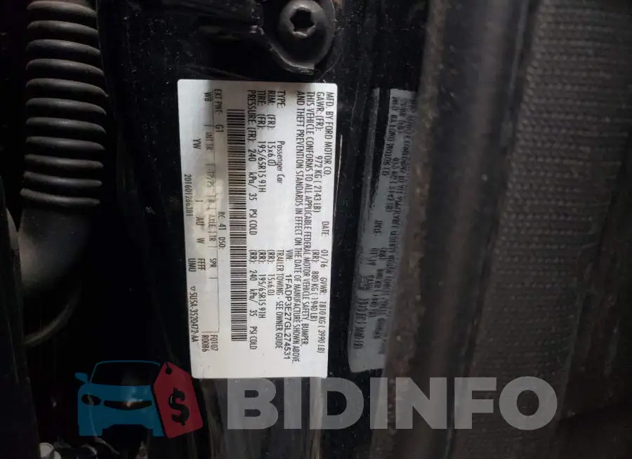 1FADP3E27GL274531 Photo# 12